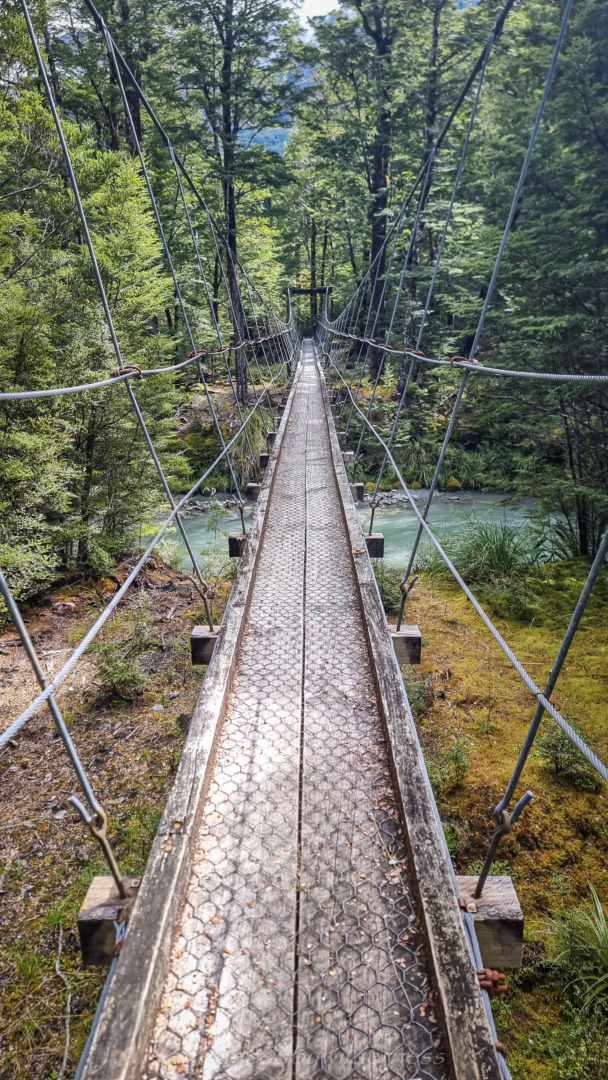 Swingbridge over the Rees at 640m elevation
