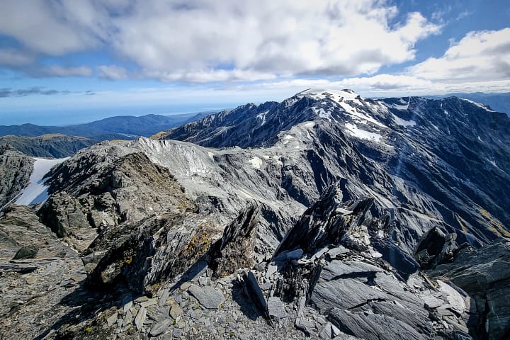 View to Mt Beaumont from the summit of Peak 2084m