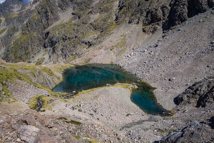 The second (and more beautiful tarn at 1610m elevation