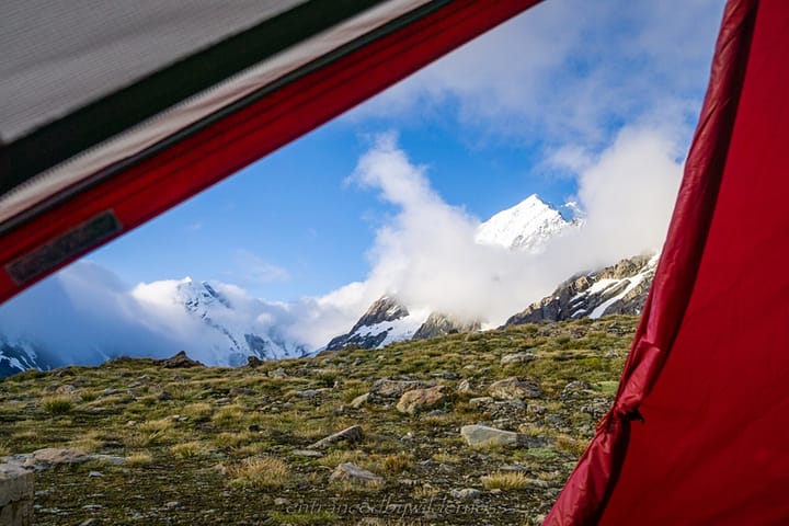 Mt Cook peak from my tent