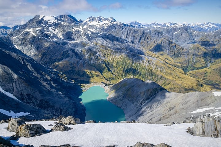 First view of Ivory Lake from Peak 2084m