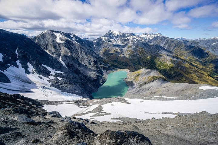 Ivory Lake and Glacier in foreground, Park Dome in rear